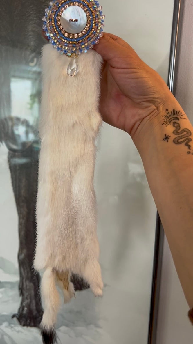 Ermine and Abalone Earrings