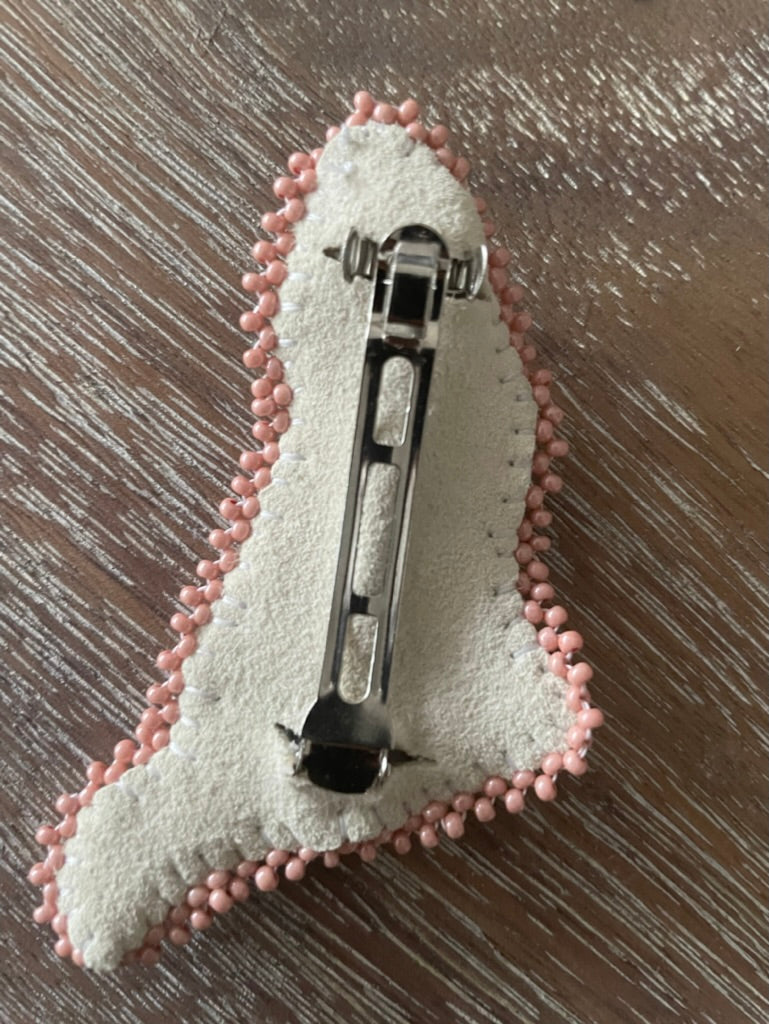 Custom Wolf Barette with Megis (Cowrie) Shells