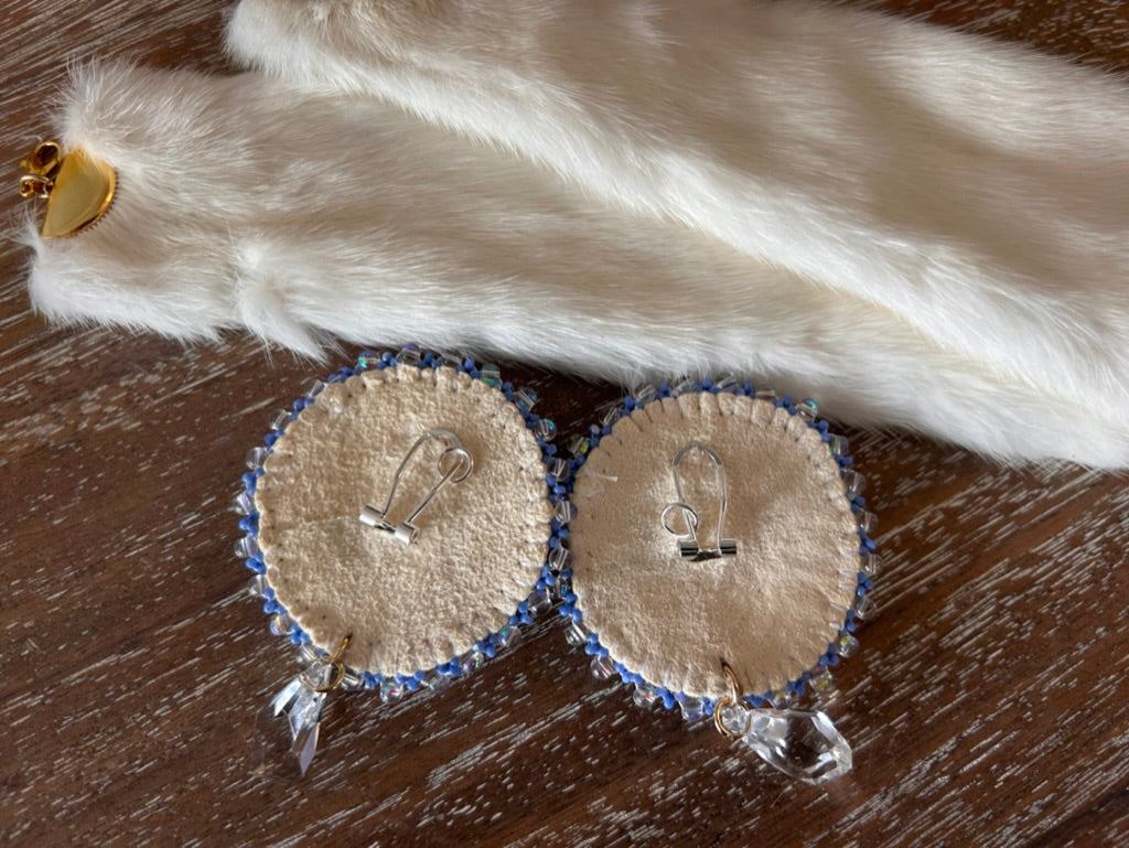 Ermine and Abalone Earrings