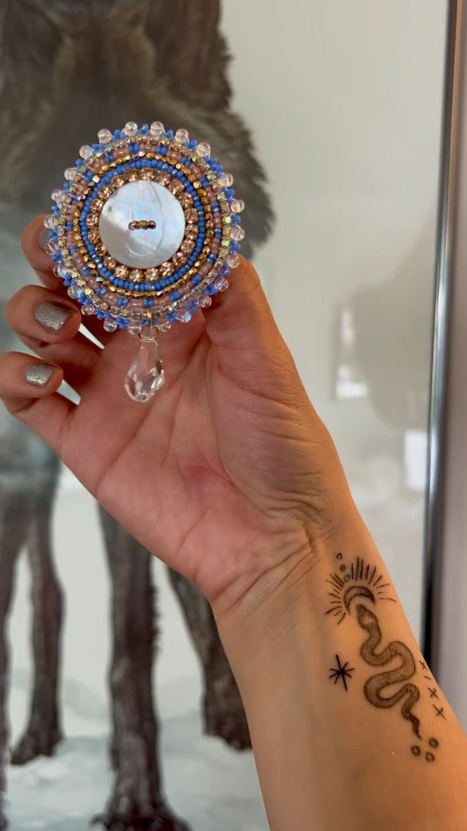 Ermine and Abalone Earrings