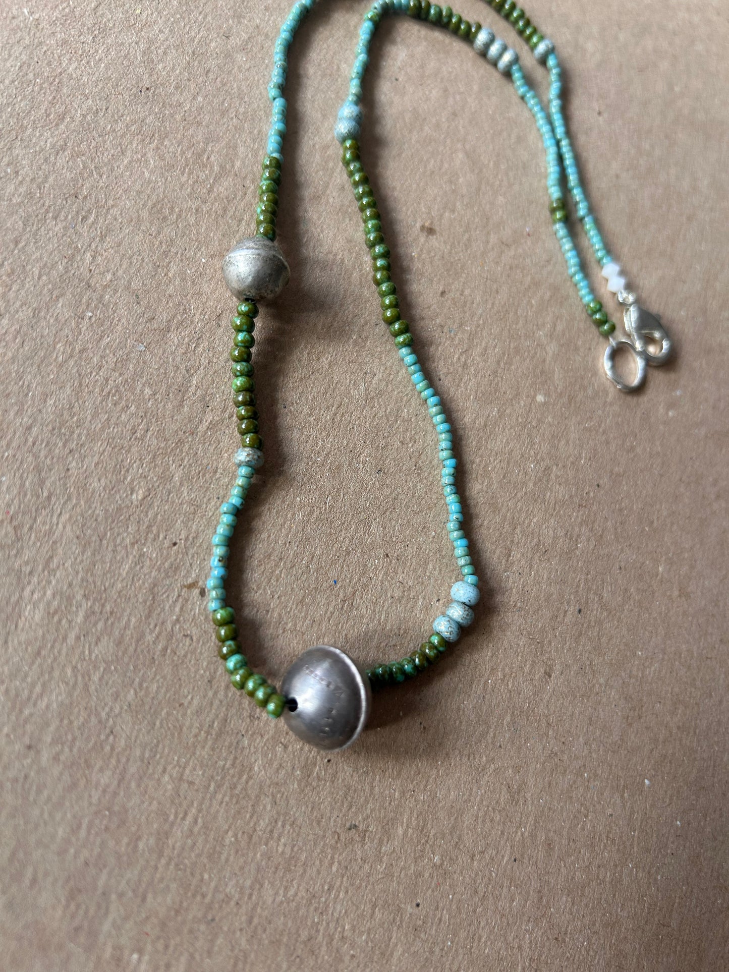 Navajo Pearl & Green Necklace