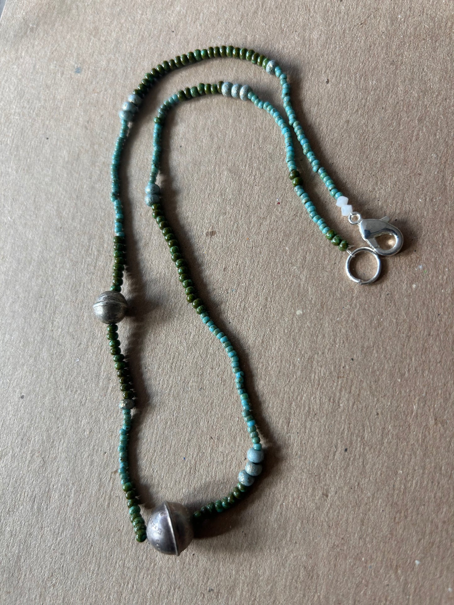 Navajo Pearl & Green Necklace