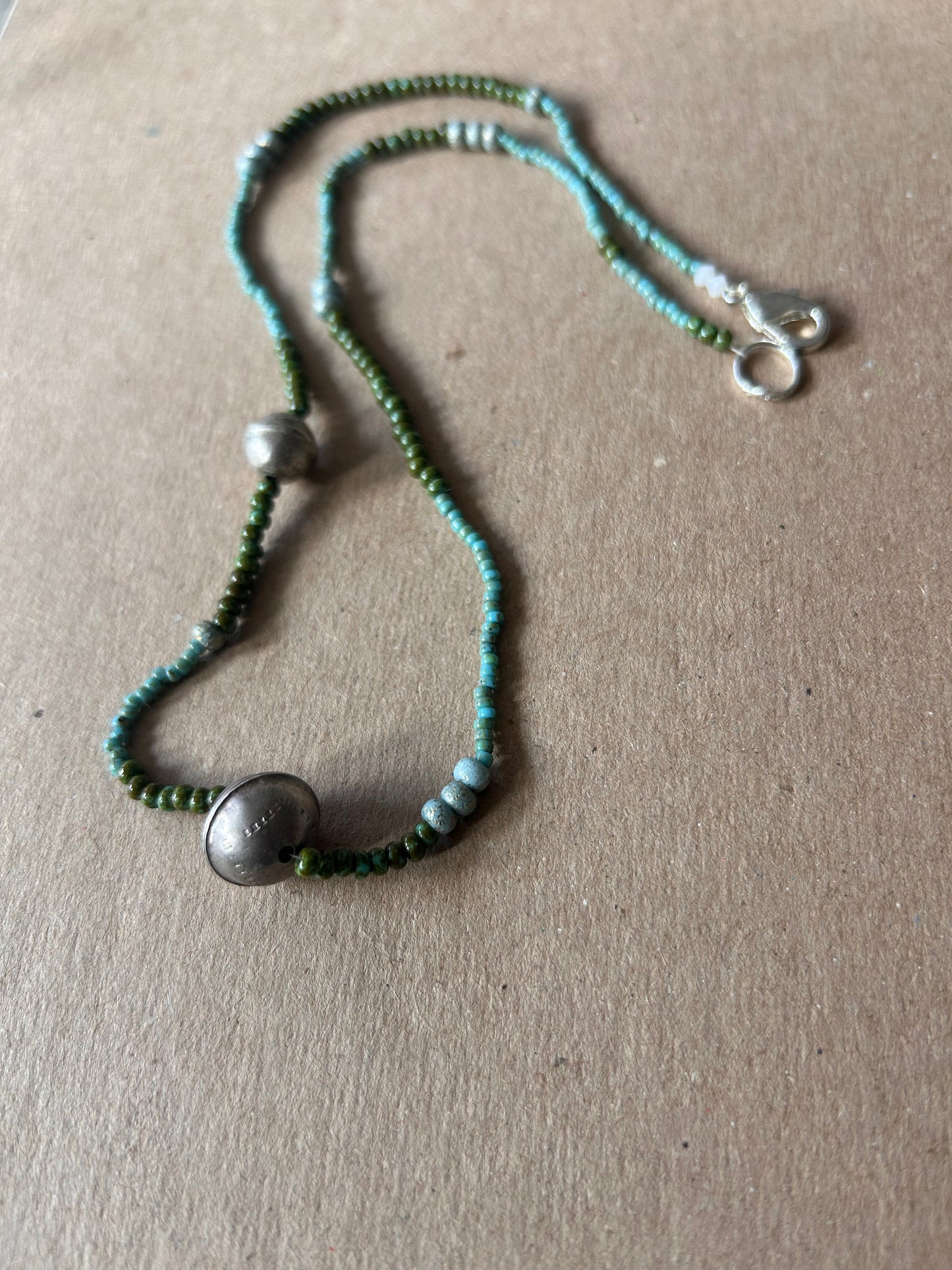 Navajo Pearl & Green Necklace
