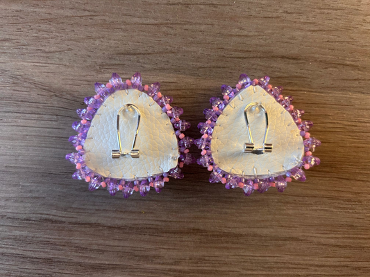 Pink & Purple Rhinestone Earrings