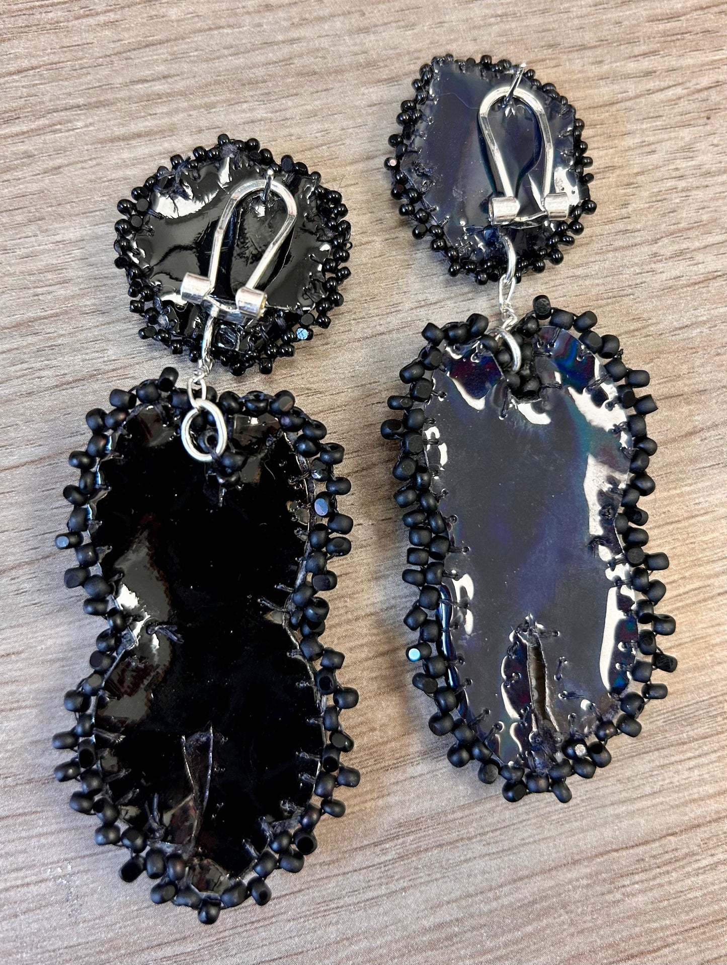 Black Widow Spider and Web Earrings