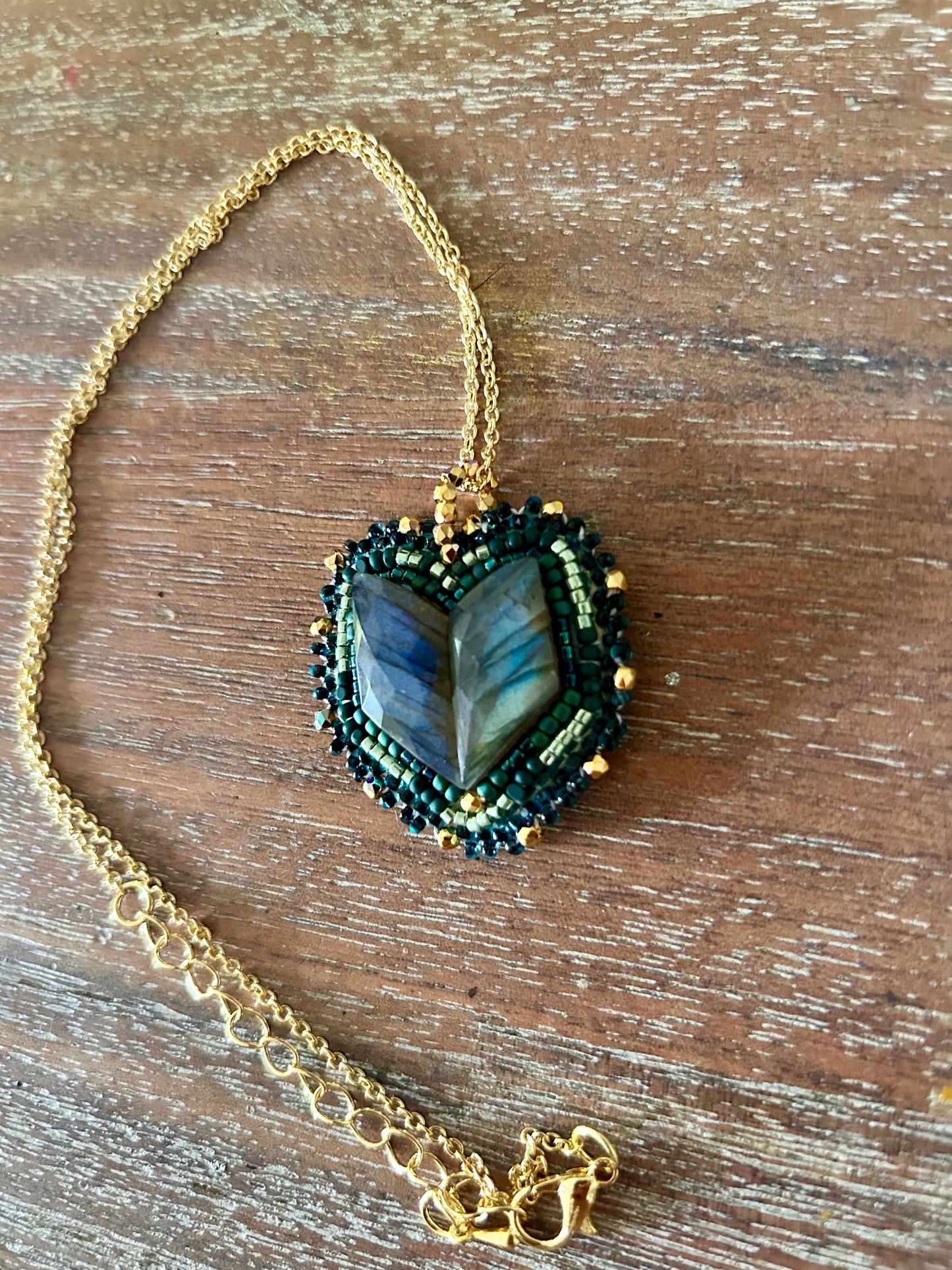 Labradorite Chevron Necklace