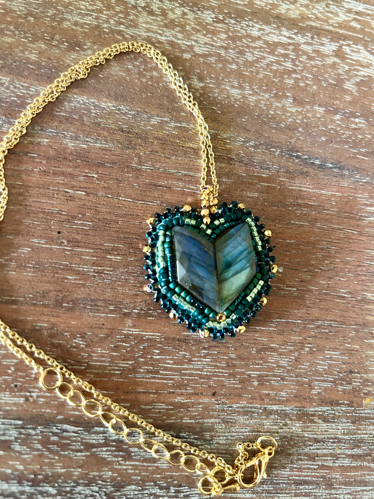 Labradorite Chevron Necklace