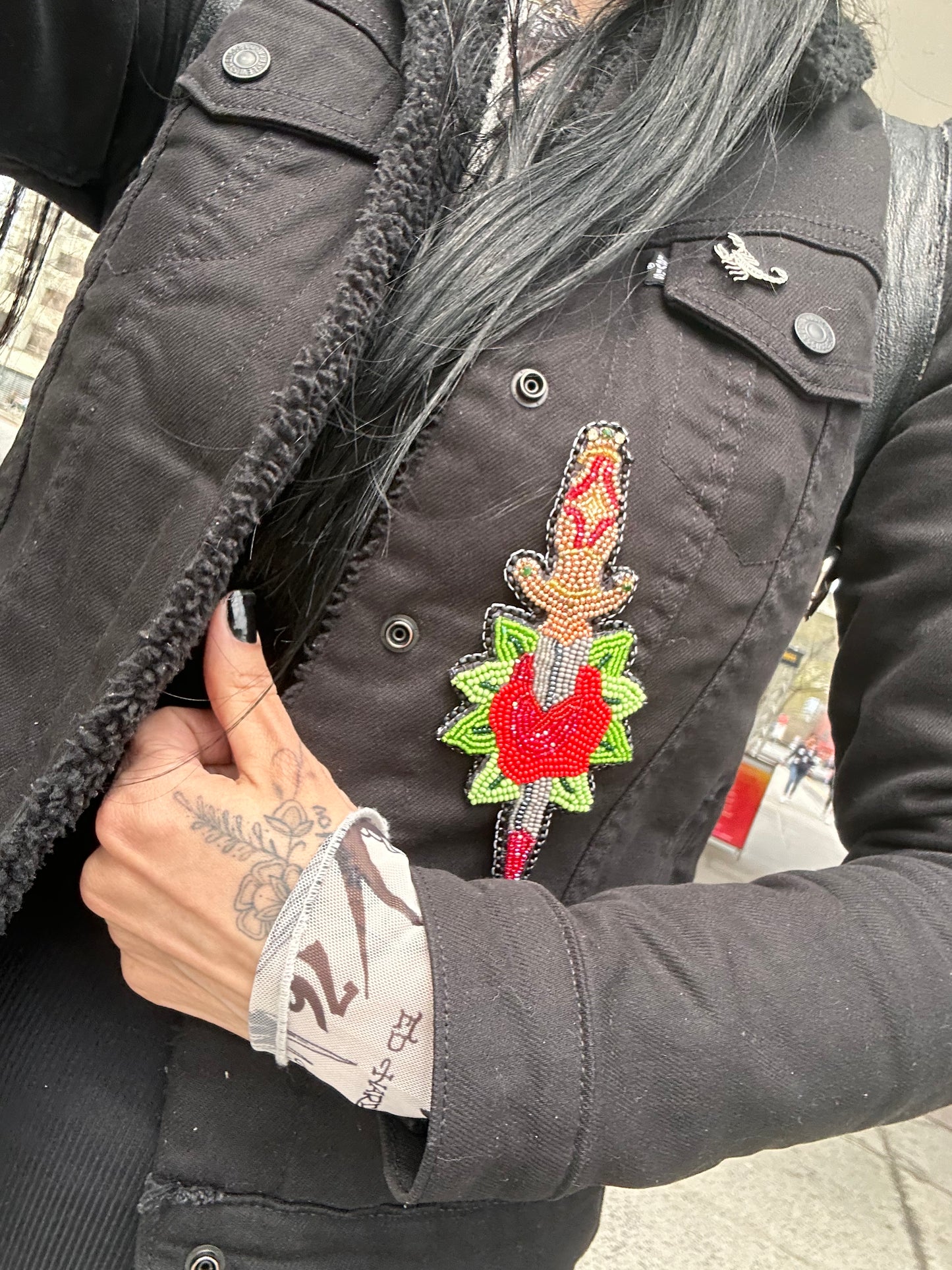 Rose Dagger Patch/Brooch