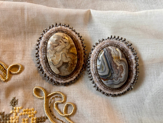 Crazy Lace Agate Earrings