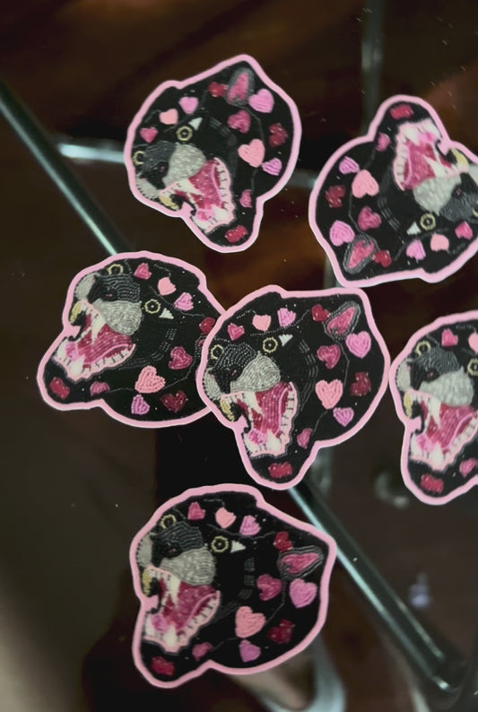 Beaded Panther Sticker 1.2 x 2"