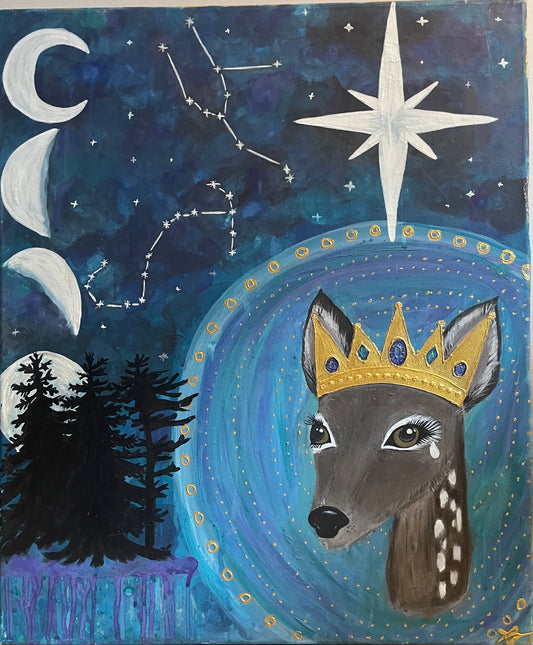 "Waawaasheki | Deer" Mixed Media