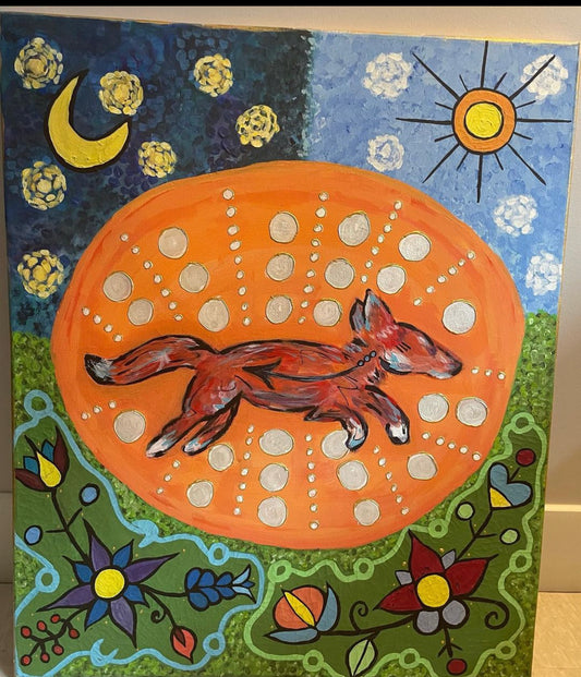"Waagosh | Fox" Mixed Media Painting