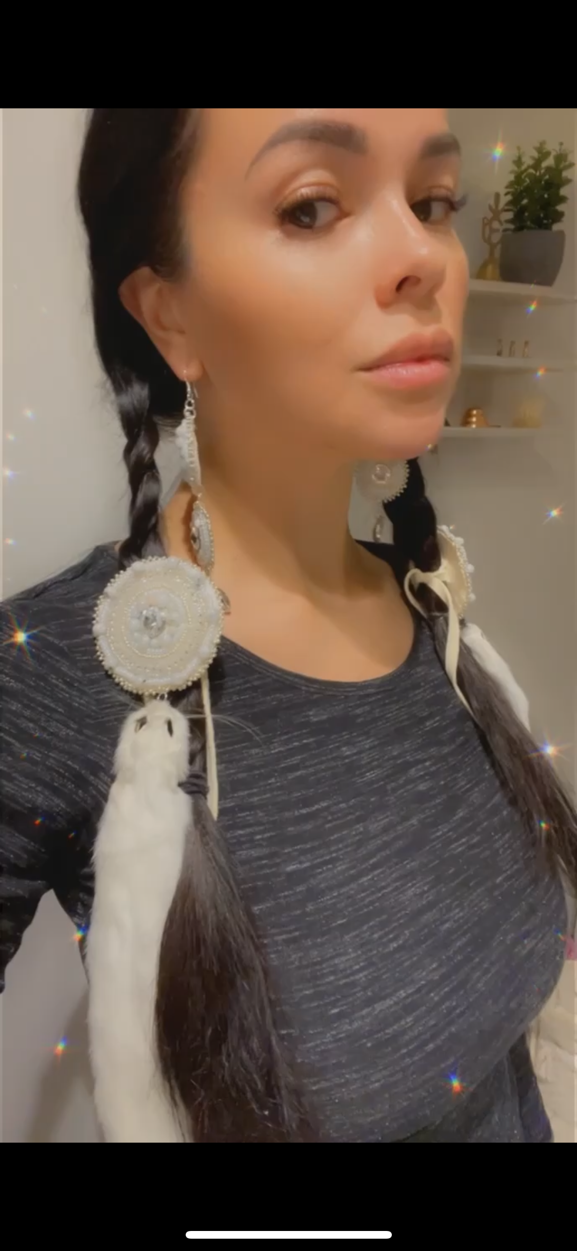 Sarain Fox Custom Ermine "Bboon | Winter" Hair Tie and Earring Set