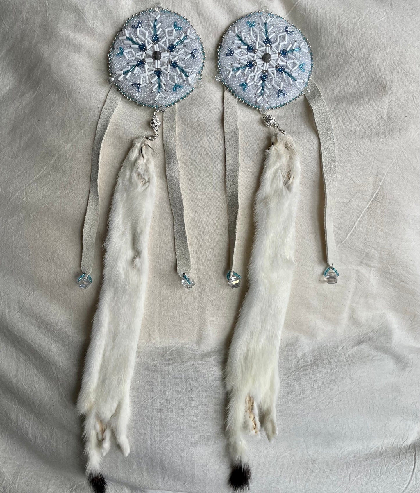 Custom Bridal Ermine Snowflake Hair Ties