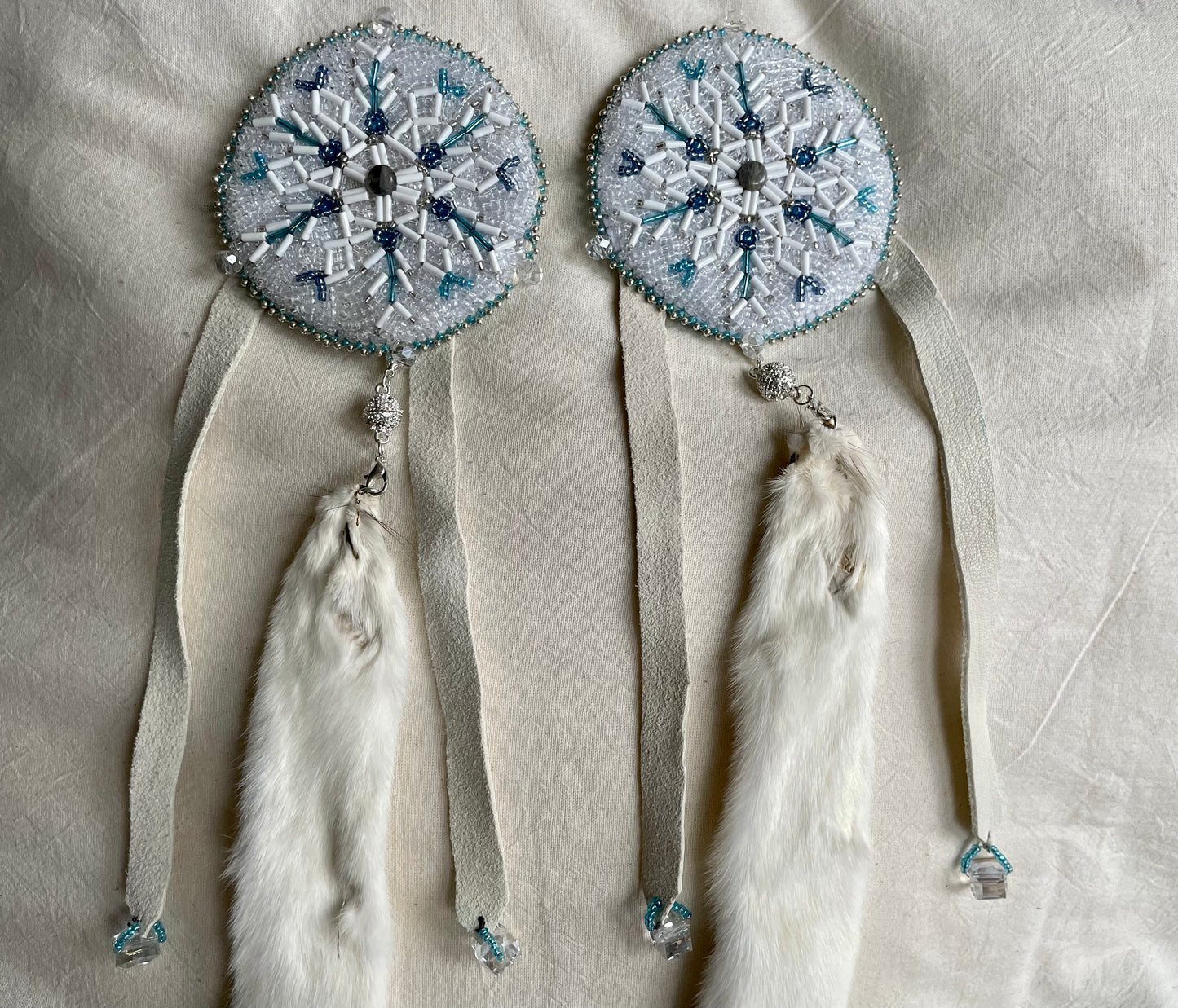 Custom Bridal Ermine Snowflake Hair Ties