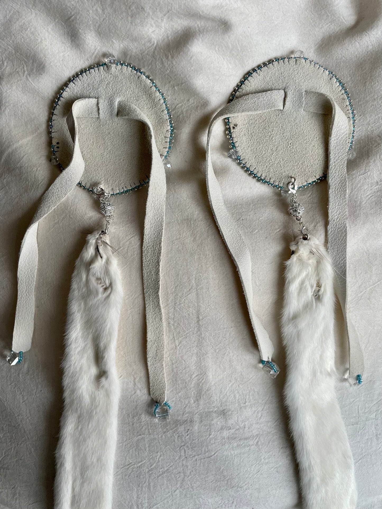 Custom Bridal Ermine Snowflake Hair Ties