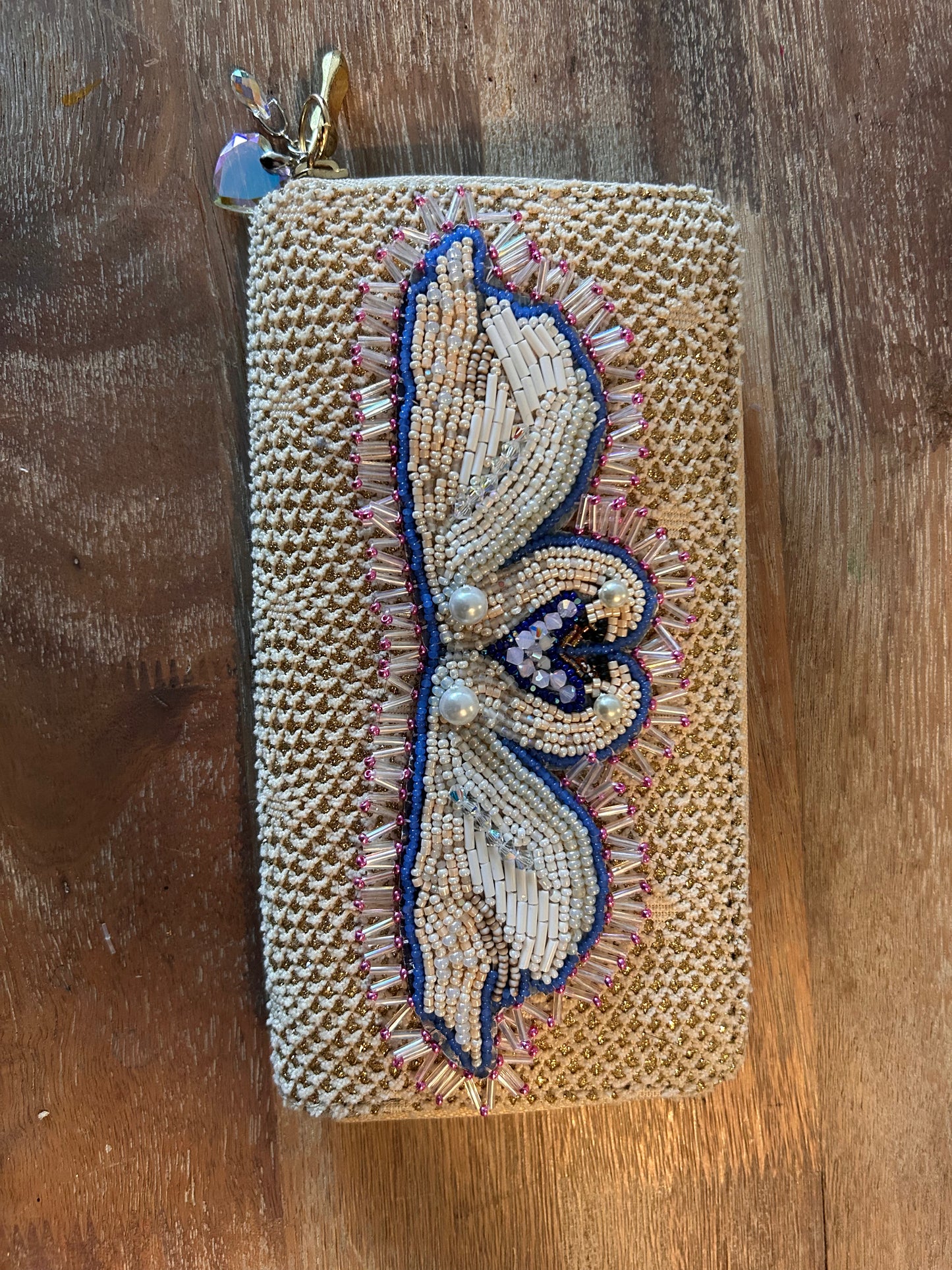 Swan Beaded Clutch