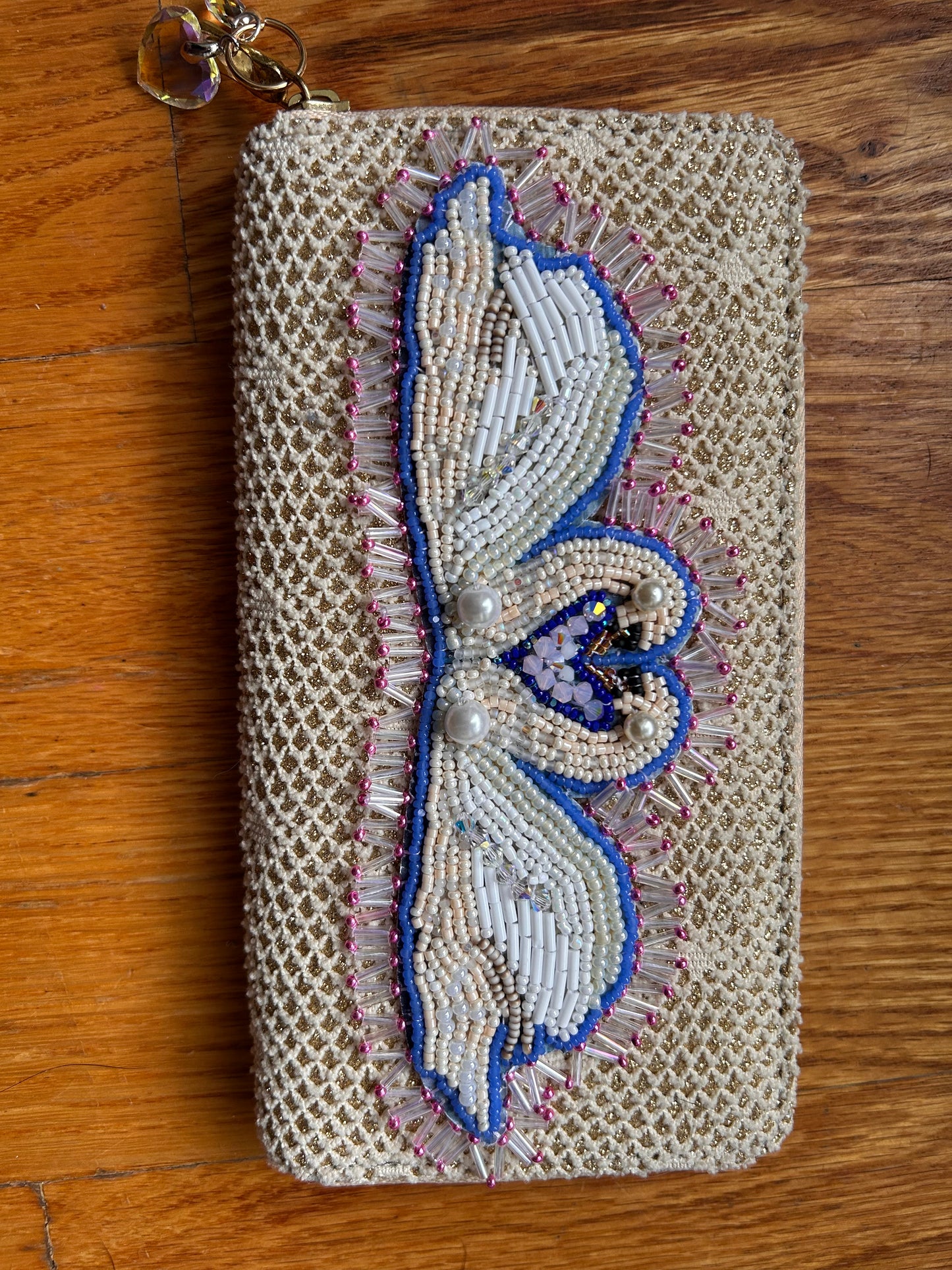 Swan Beaded Clutch