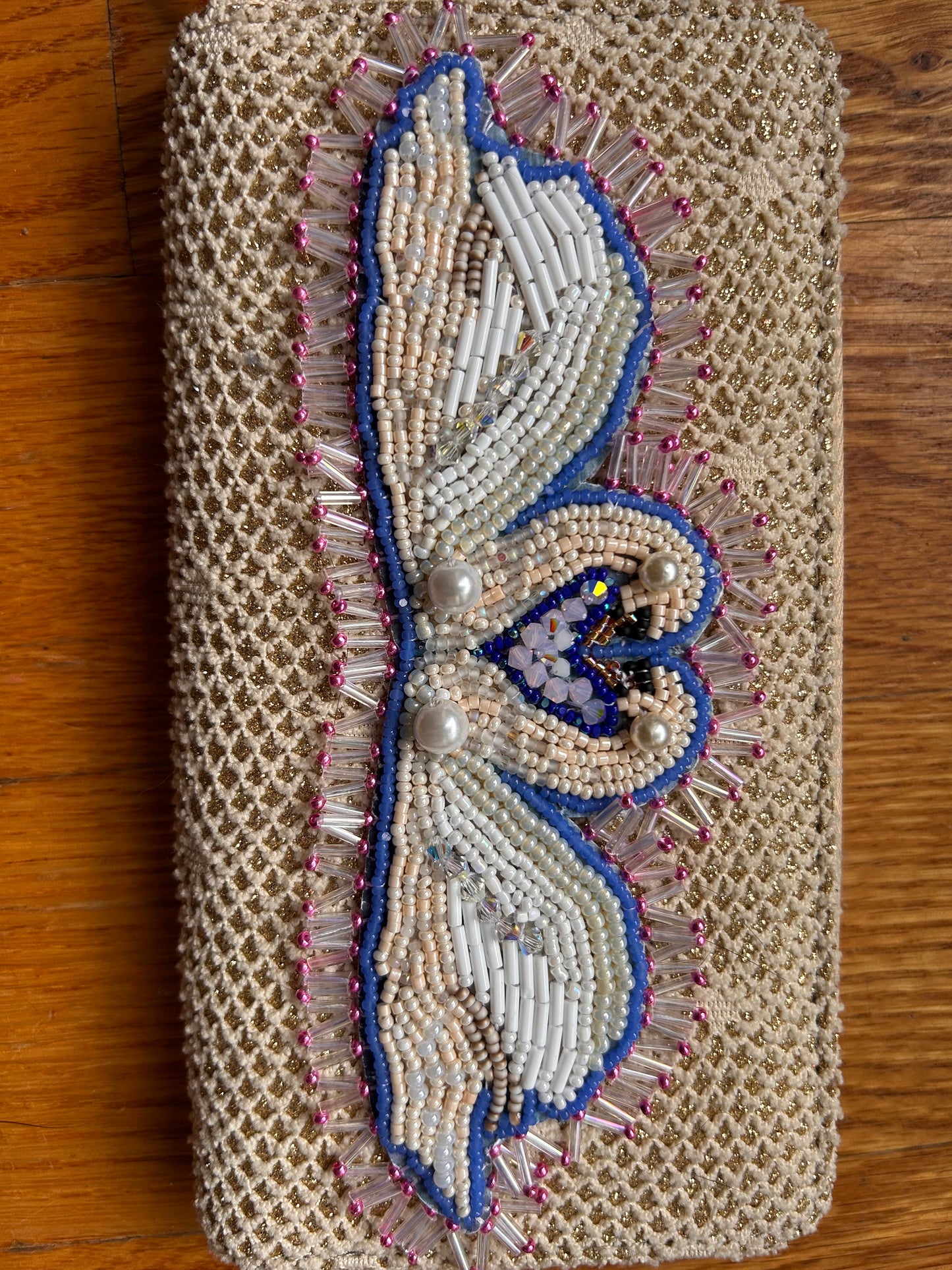Swan Beaded Clutch