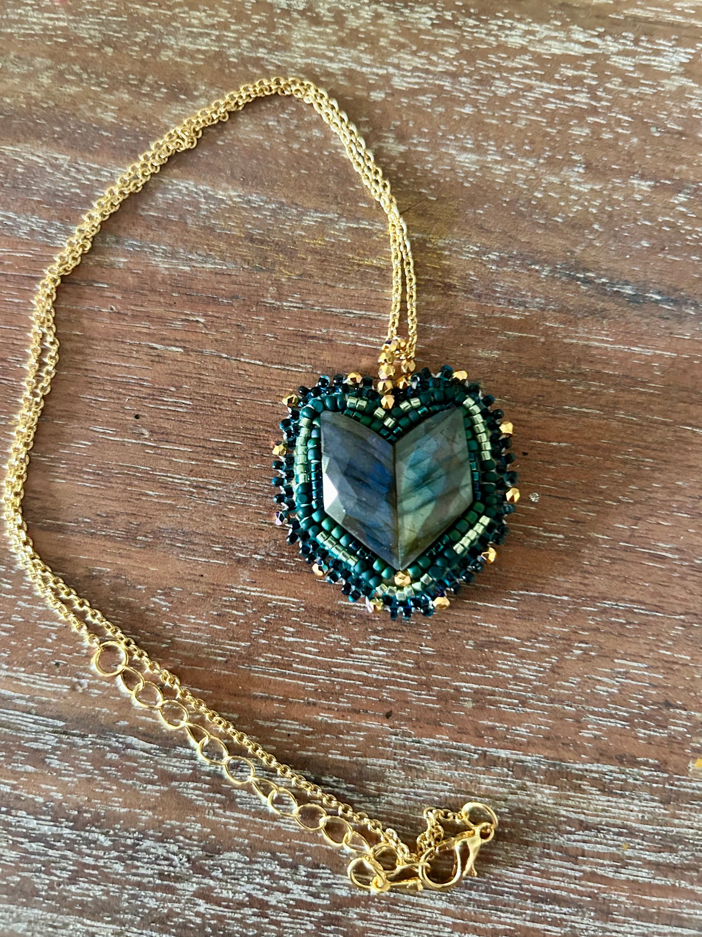 Labradorite Chevron Necklace