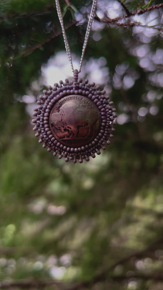 Buffalo Head Nickel Necklace *Grey*